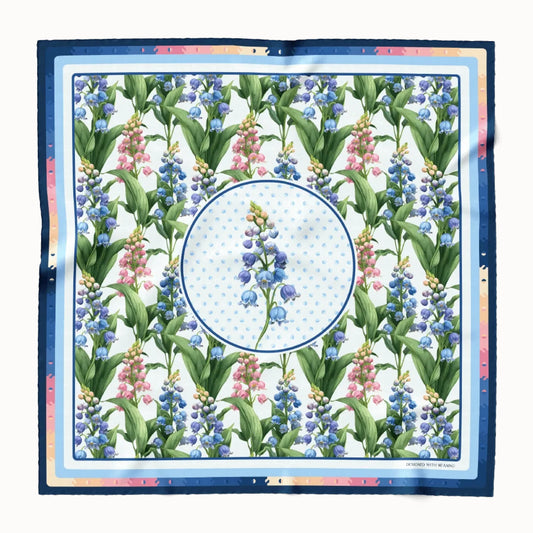Lily of the Valley Flower Silk Scarf 90, Designed With Meaning