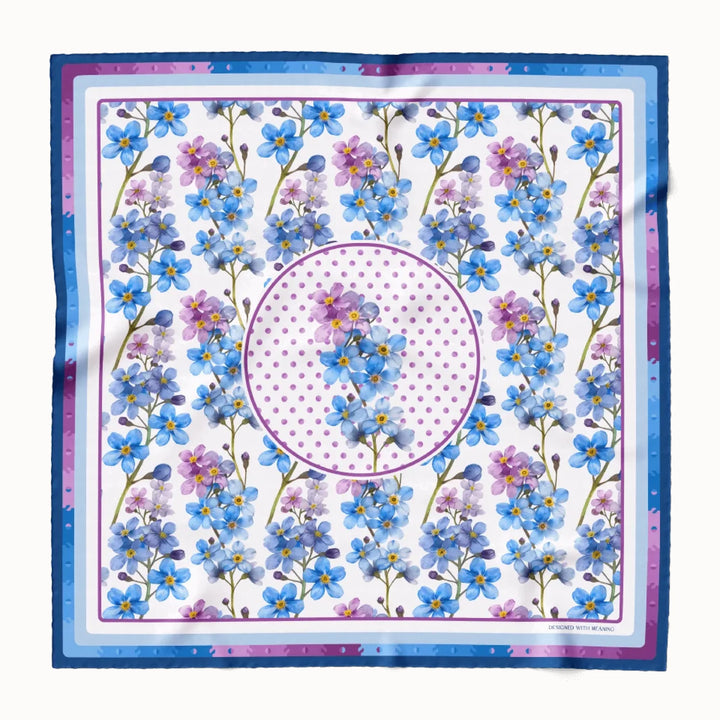 Forget-Me-Not Flower Silk Scarf 90, Designed With Meaning