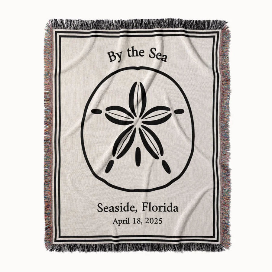 By The Sea Woven Throw Blanket, Personalized Gift, Designed With Meaning