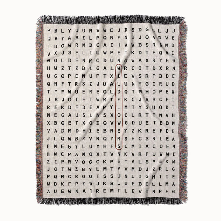 Wildflower Word Search Studio Woven Throw Blanket, Designed With Meaning
