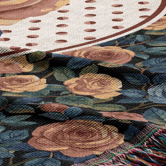 Rose Flower Woven Throw Blanket, In Bloom Collection, Designed With Meaning