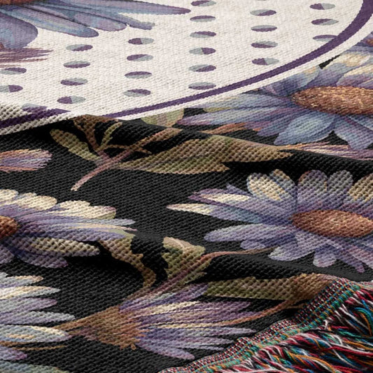Aster Flower Woven Throw Blanket, In Bloom Collection, Designed With Meaning