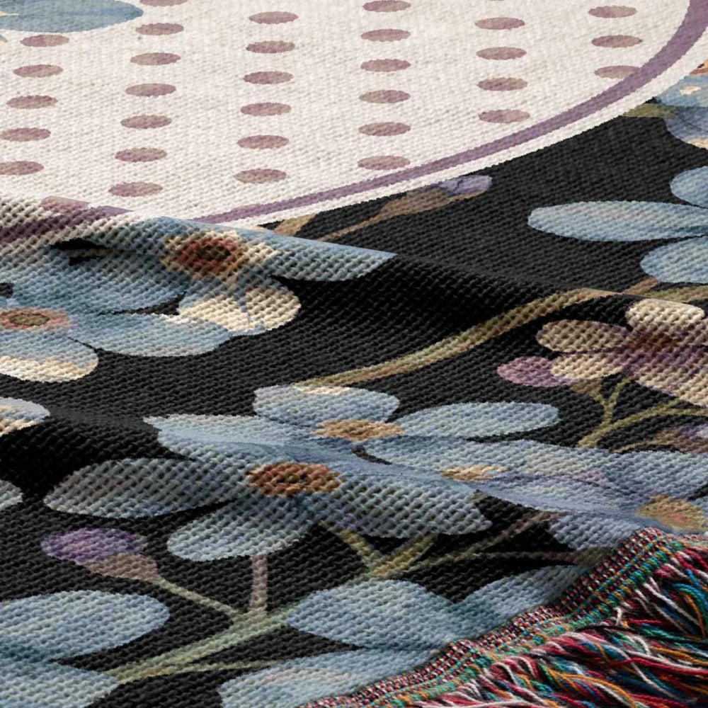 Forget-Me-Not Flower Woven Throw Blanket, In Bloom Collection, Designed With Meaning