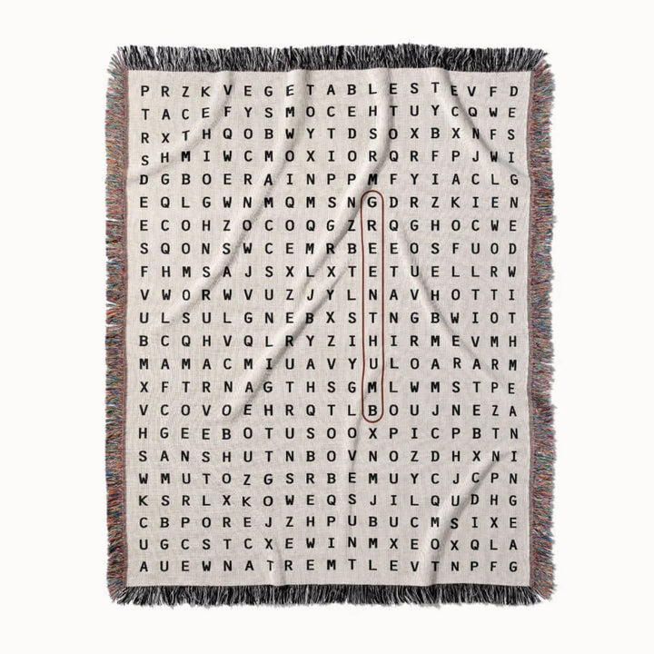 Green Thumb Word Search Studio Woven Throw Blanket, Designed With Meaning