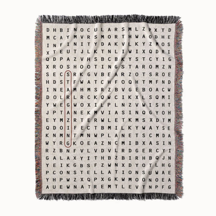 Stargazing Word Search Studio Woven Throw Blanket, Designed With Meaning