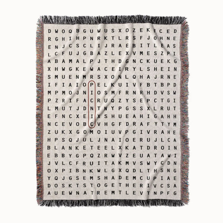 Picnic Word Search Studio Woven Throw Blanket, Designed With Meaning