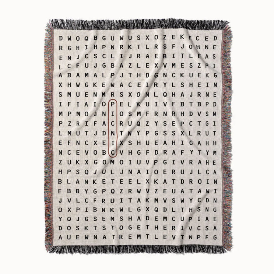 Picnic Word Search Studio Woven Throw Blanket, Designed With Meaning
