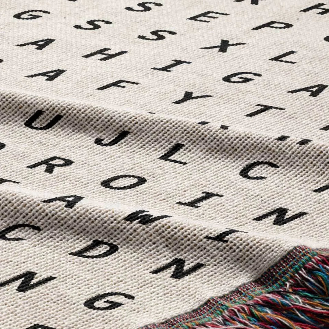 Picnic Word Search Studio Woven Throw Blanket, Designed With Meaning