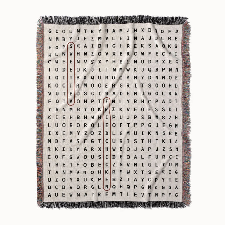 Southern Comforts Word Search Studio Woven Throw Blanket, Designed With Meaning