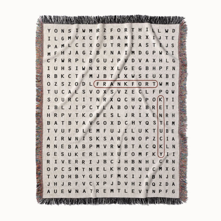 Frankfort, Kentucky Woven Blanket - Word Search Studio by Designed With Meaning