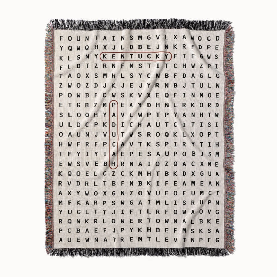 Paducah, Kentucky Woven Blanket - Word Search Studio by Designed With Meaning