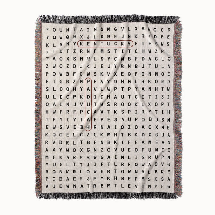 Paducah, Kentucky Woven Blanket - Word Search Studio by Designed With Meaning