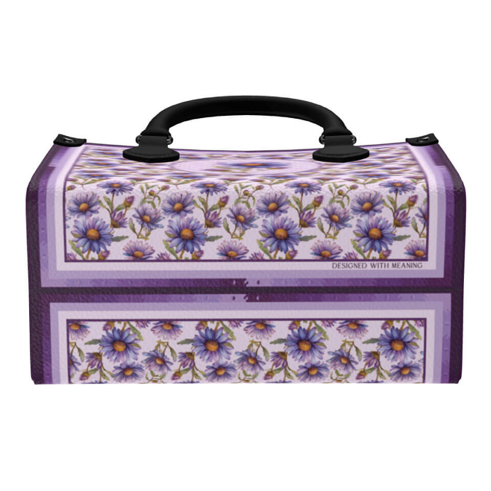 Aster Flower Mini Shopper, Leather Handbag, Designed With Meaning