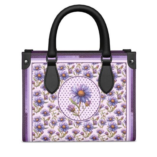 Aster Flower Mini Shopper, Leather Handbag, Designed With Meaning