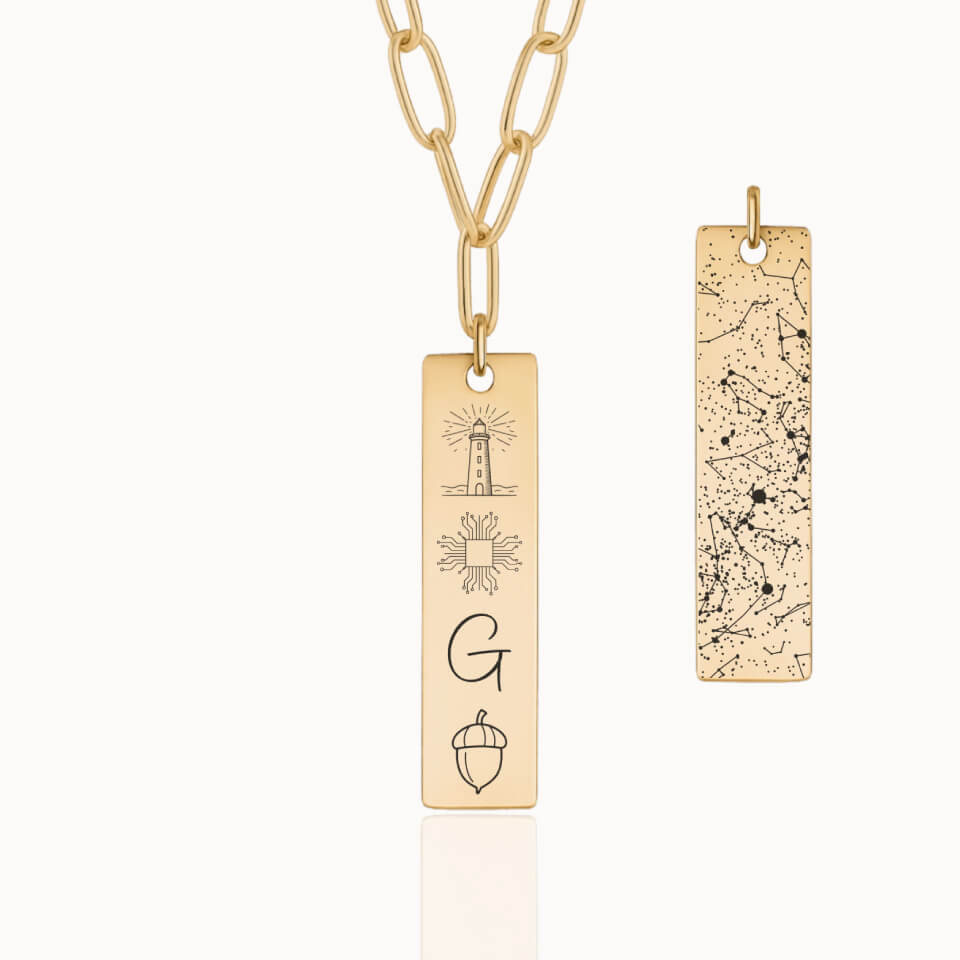 Teacher Emblem Edit Necklace, Teacher Gift, Personalized Jewelry, Designed With Meaning