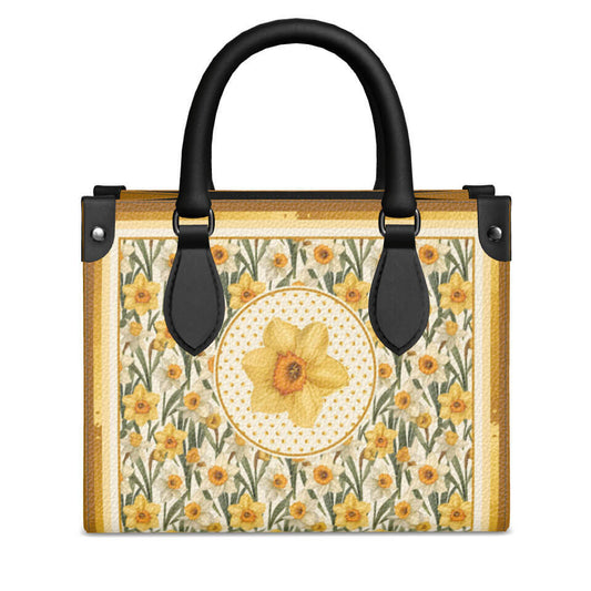 Daffodil Flower Mini Shopper, Leather Handbag, Designed With Meaning