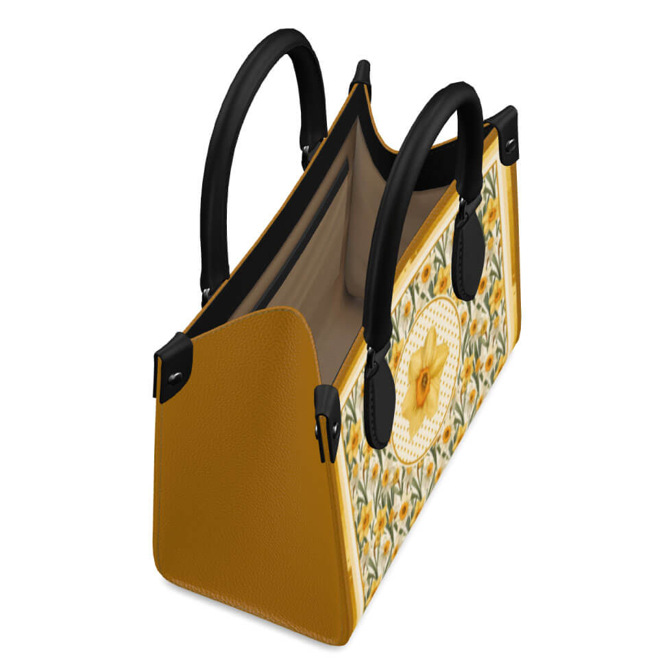 Daffodil Flower Mini Shopper, Leather Handbag, Designed With Meaning