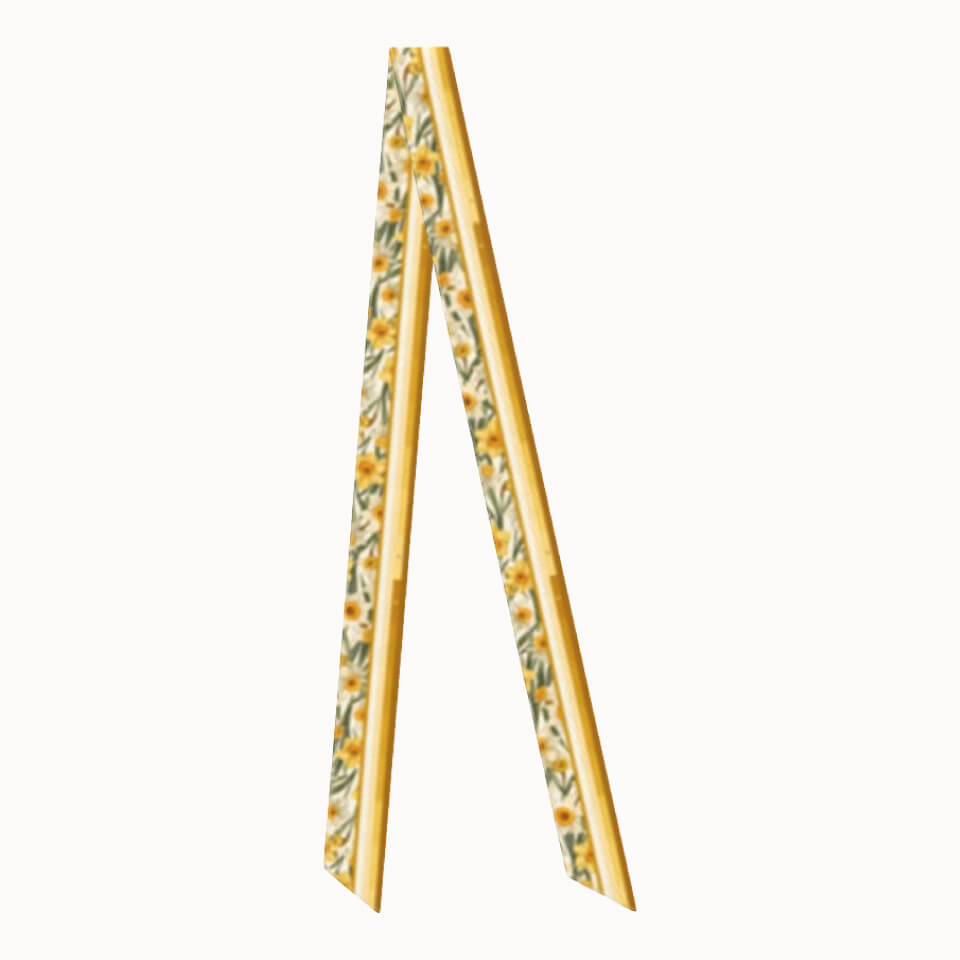 Daffodil Flower Silk Ribbon Scarf, Designed With Meaning