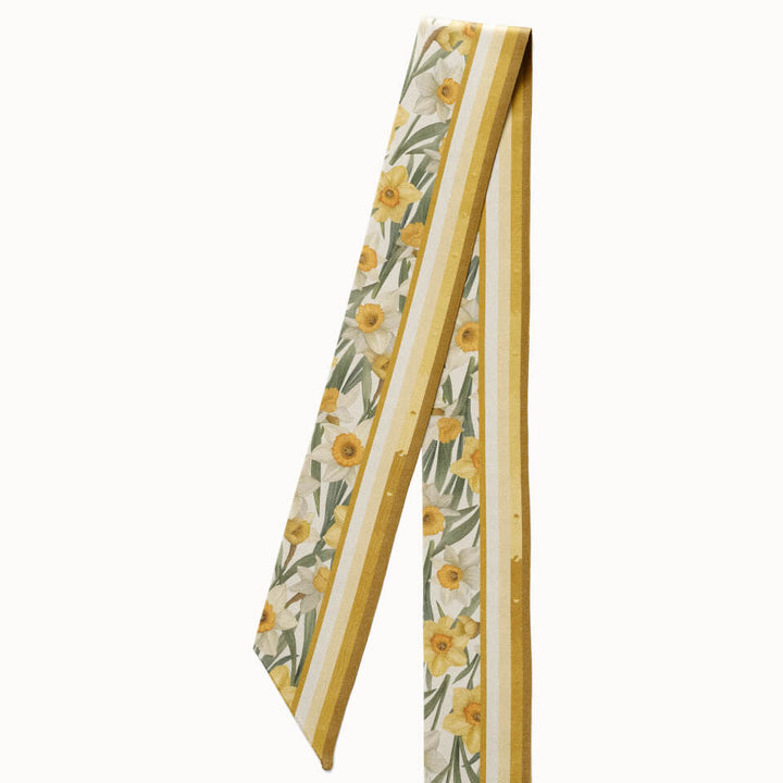 Daffodil Flower Silk Ribbon Scarf, Designed With Meaning