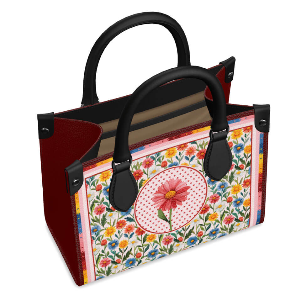 Daisy Flower Mini Shopper, Leather Handbag, Designed With Meaning