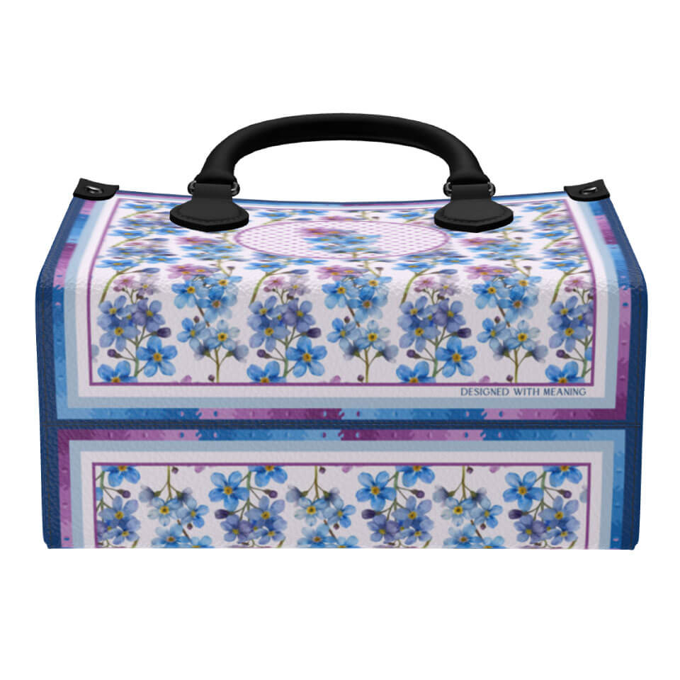 Forget-Me-Not Flower Mini Shopper, Leather Handbag, Designed With Meaning