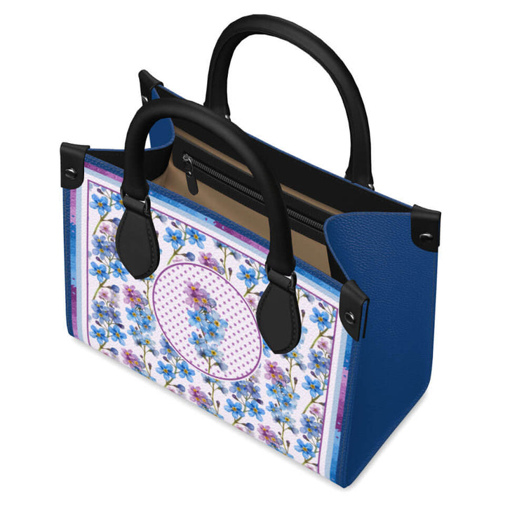 Forget-Me-Not Flower Mini Shopper, Leather Handbag, Designed With Meaning
