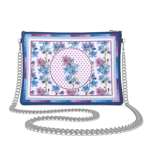 Forget-Me-Not Flower Zip Crossbody, Leather Handbag, Designed With Meaning