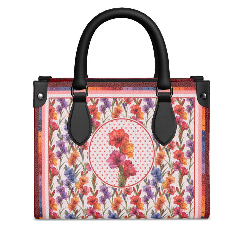 Gladiolus Flower Mini Shopper, Leather Handbag, Designed With Meaning