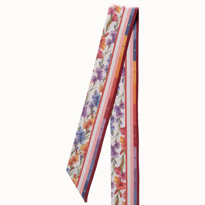 Gladiolus Flower Silk Ribbon Scarf, Designed With Meaning