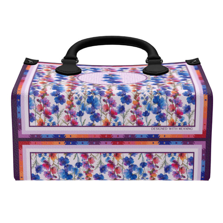 Larkspur Flower Mini Shopper, Leather Handbag, Designed With Meaning