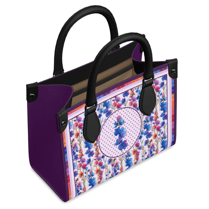 Larkspur Flower Mini Shopper, Leather Handbag, Designed With Meaning