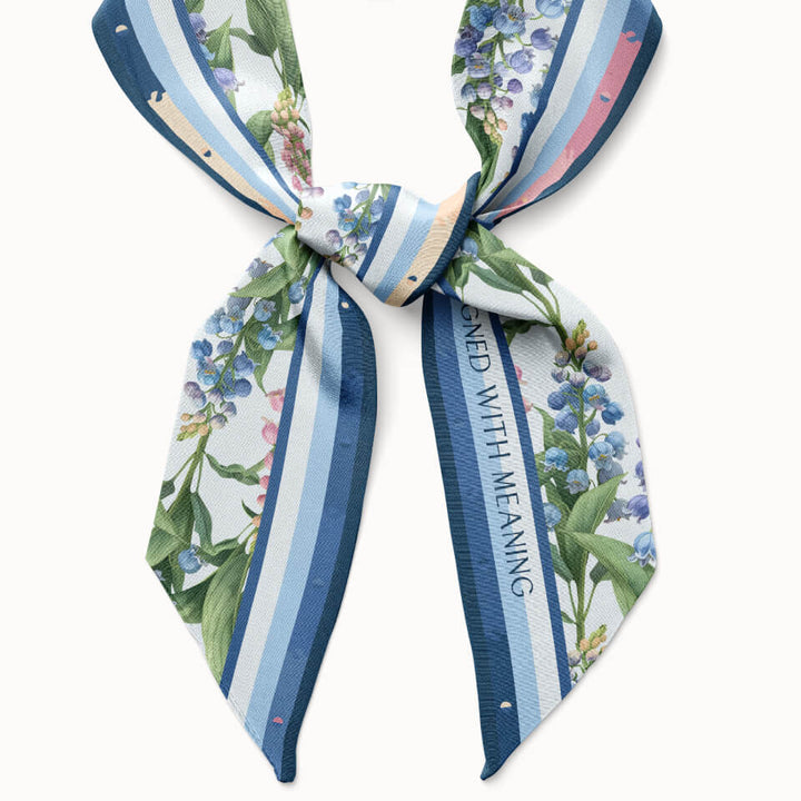 Lily of the Valley Flower Silk Ribbon Scarf, Designed With Meaning