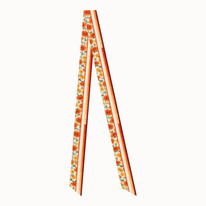Marigold Flower Silk Ribbon Scarf, Designed With Meaning
