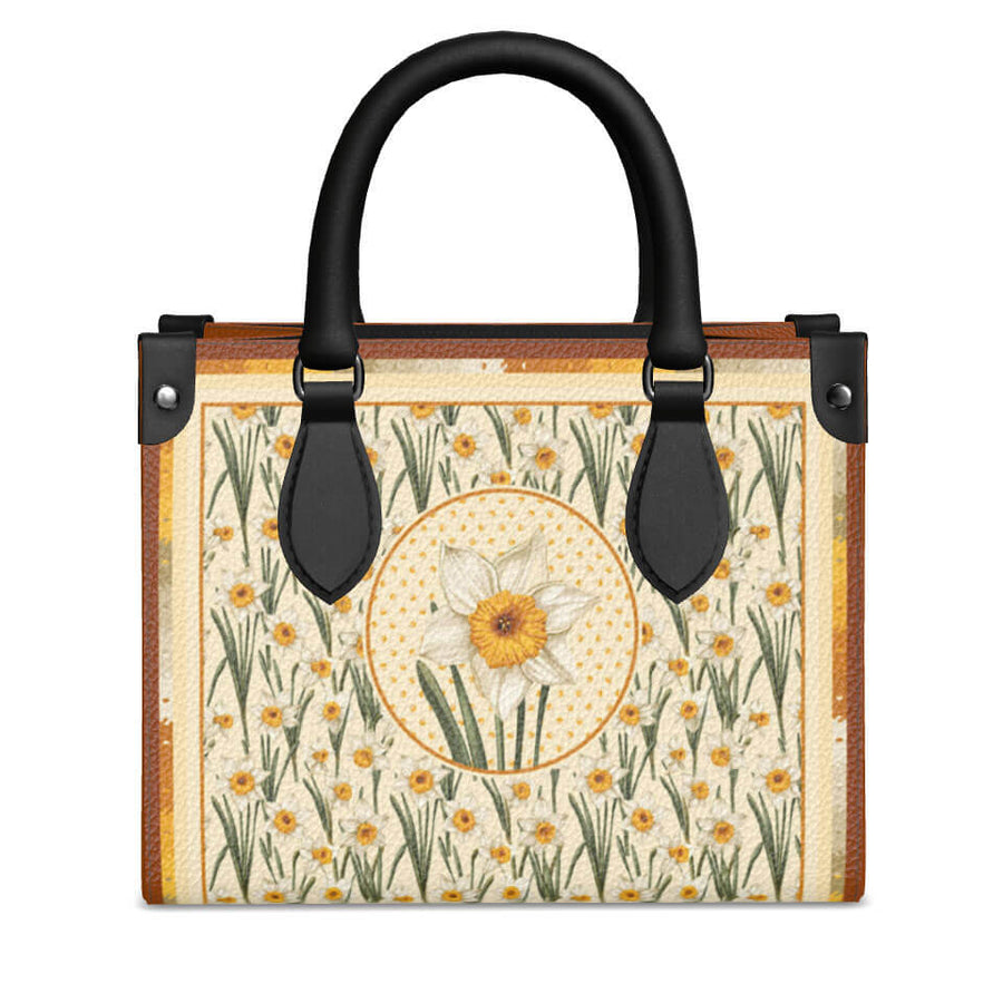 Narcissus Flower Mini Shopper, Leather Handbag, Designed With Meaning