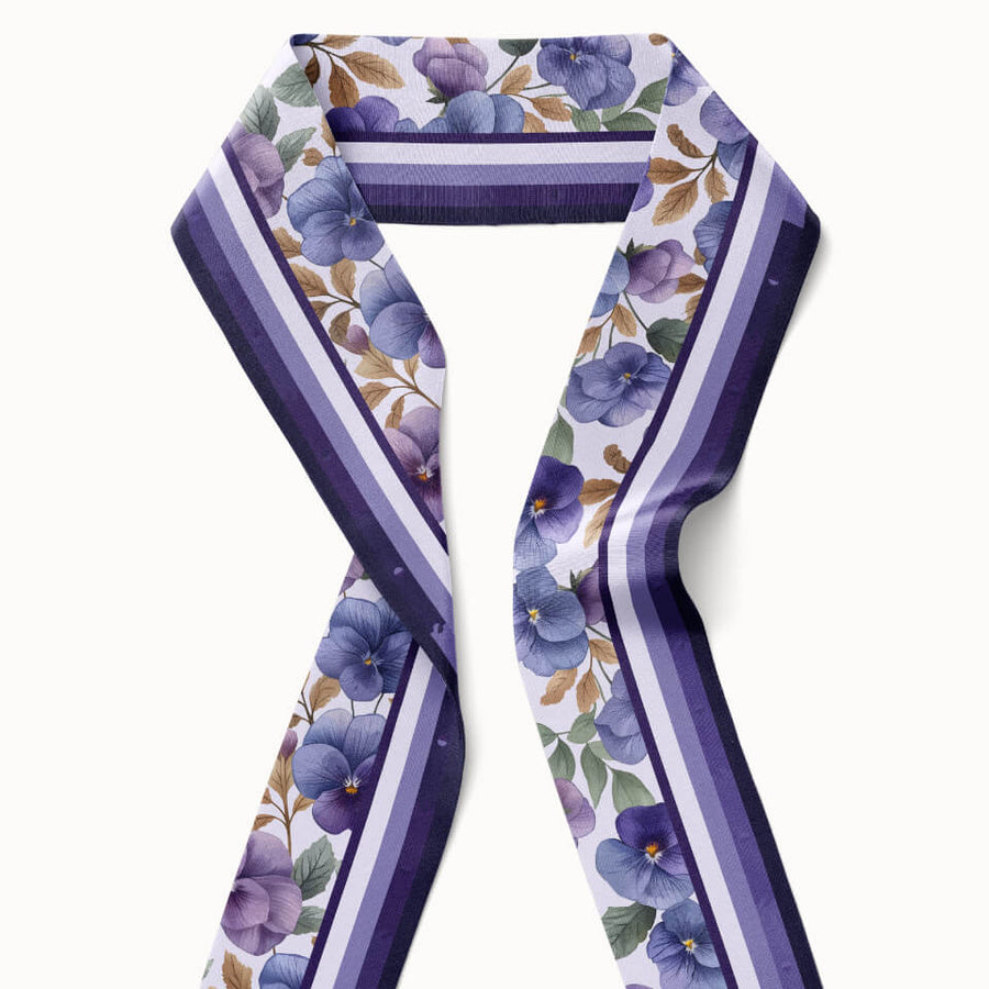 Violet Flower Silk Ribbon Scarf, Designed With Meaning